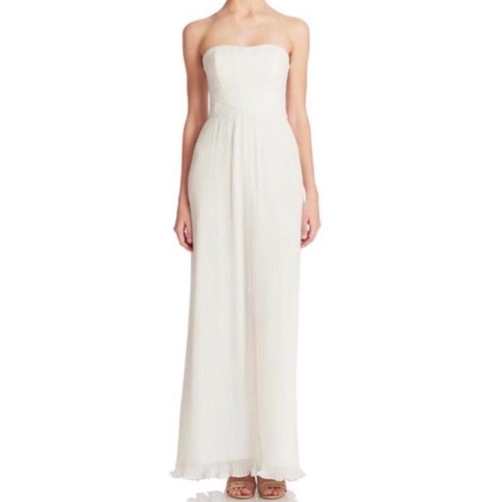 White Strapless Prom Dress